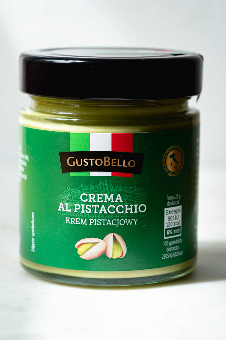 Ulubiony krem pistacjowy z Biedronki, włoskiej produkcji i z bardzo atrakcyjnym składem.